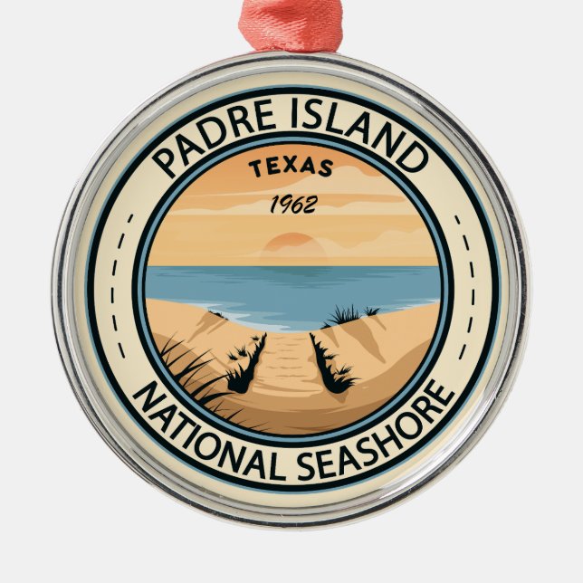 Padre Island National Seashore Texas Badge Metal Ornament (Front)