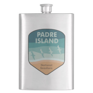 Padre Island National Seashore Texas Seagulls Hip Flask