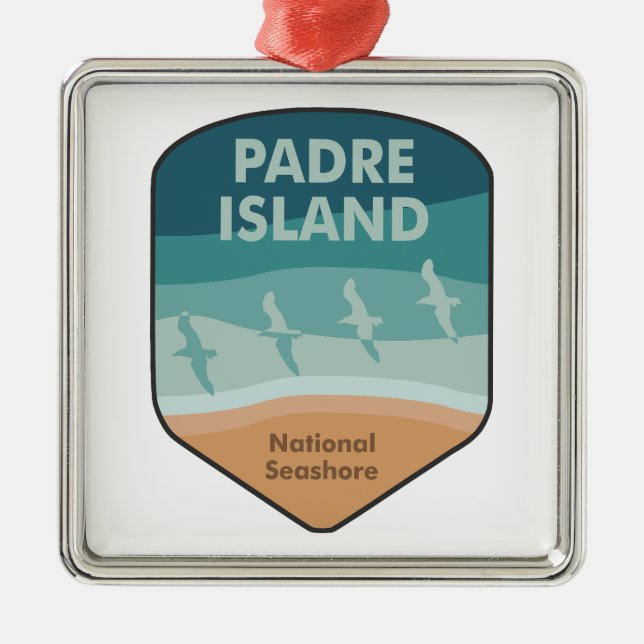 Padre Island National Seashore Texas Seagulls Metal Ornament (Front)
