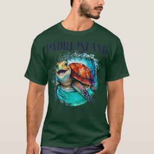 Padre Island Texas Watercolor Happy Sea Turtle T-Shirt