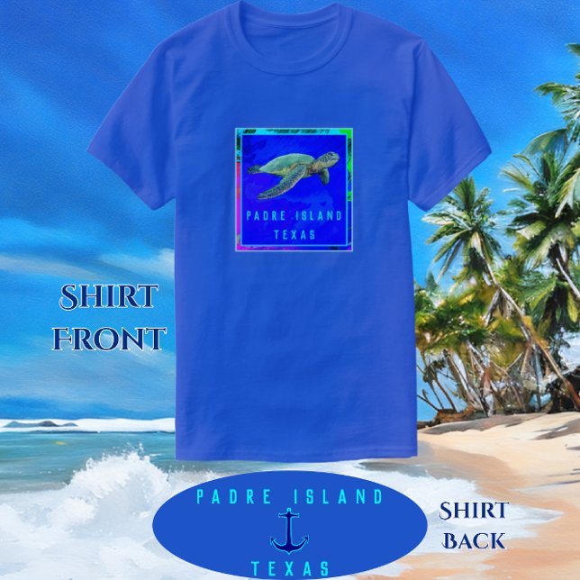 Padre Island TX Ocean Blue Sea Turtle T-Shirt (Creator Uploaded)