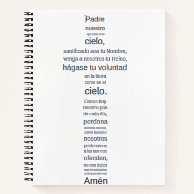 Padre nuestro notebook (Front)