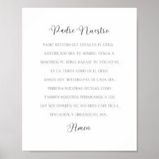 Padre Nuestro Spanish Prayer Poster