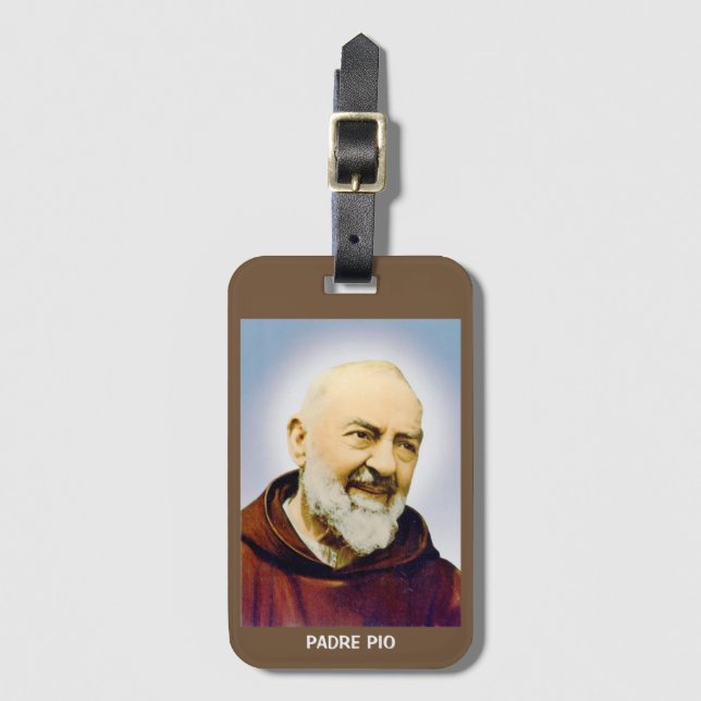 Padre Pio Luggage Tage Tag (Front Vertical)