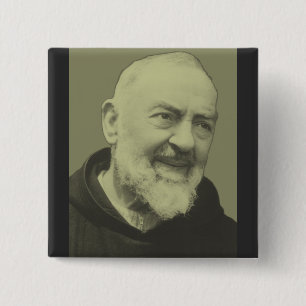 Padre Pio of Pietrelcina 15 Cm Square Badge