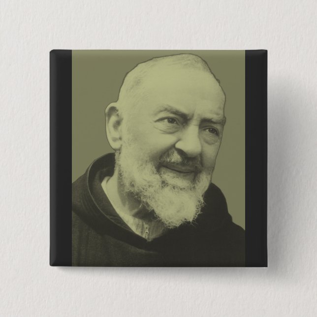 Padre Pio of Pietrelcina 15 Cm Square Badge (Front)