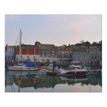 Padstow Harbor Evening Faux Wrapped Canvas Medium