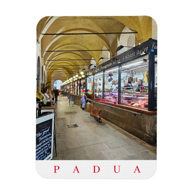 Padua covered market view fridge magnet (Vertical)