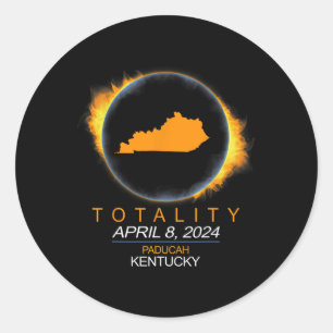 Paducah Total Solar Eclipse 2024 April 04.08.24 Classic Round Sticker