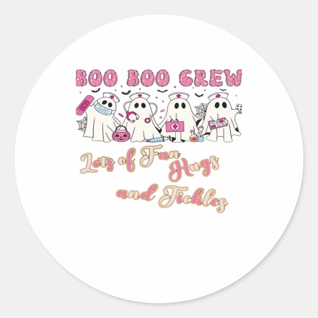 Paediactric Nurse Fun Halloween Design Essential T Classic Round Sticker (Front)