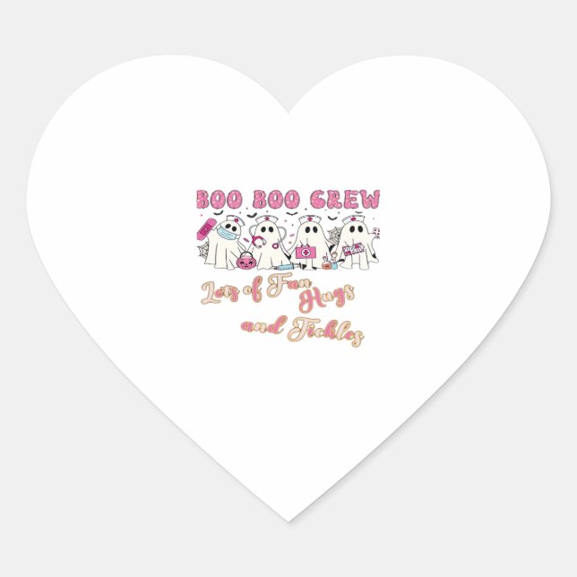 Paediactric Nurse Fun Halloween Design Essential T Heart Sticker (Front)