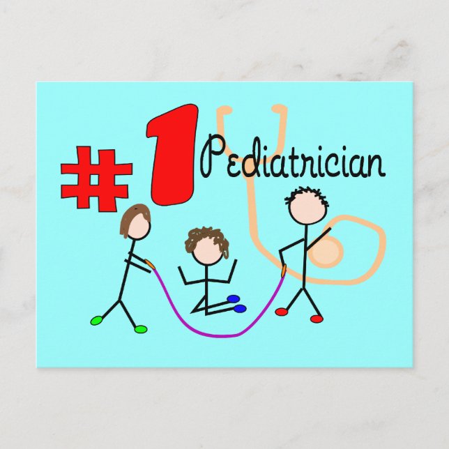 Paediatrician #1 Adorable Kids Design Gifts Postcard (Front)
