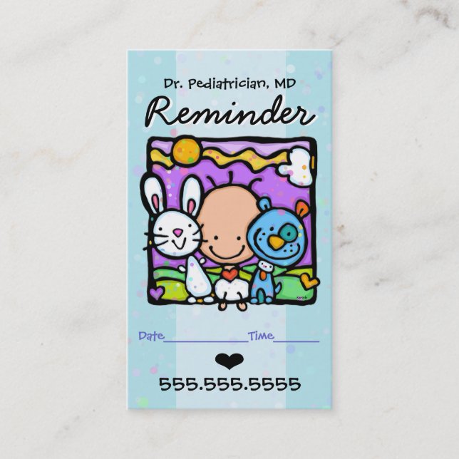 Paediatrician.Appointment reminder card.OBGYN.Baby Appointment Card (Front)