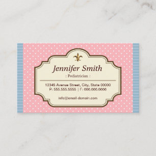 Paediatrician - Cute Polka Dots Business Card