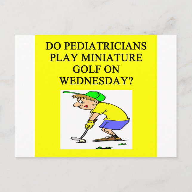 paediatrician doctor physician joke postcard (Front)