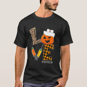 Paediatrician Halloween Pumpkin Leopard Love Nurse T-Shirt