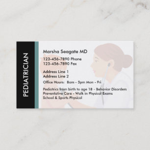 Paediatrician Medical Business Cards