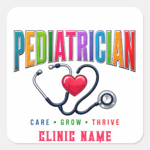 Paediatrician Medical Team Design Square Sticker