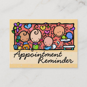 Paediatrician. Midwife. Baby. Appointment Reminder Card
