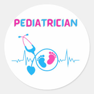 Paediatrician, paediatrician doctor, child doctor, classic round sticker