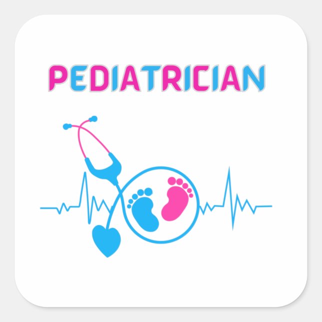 Paediatrician, paediatrician doctor, child doctor, square sticker (Front)