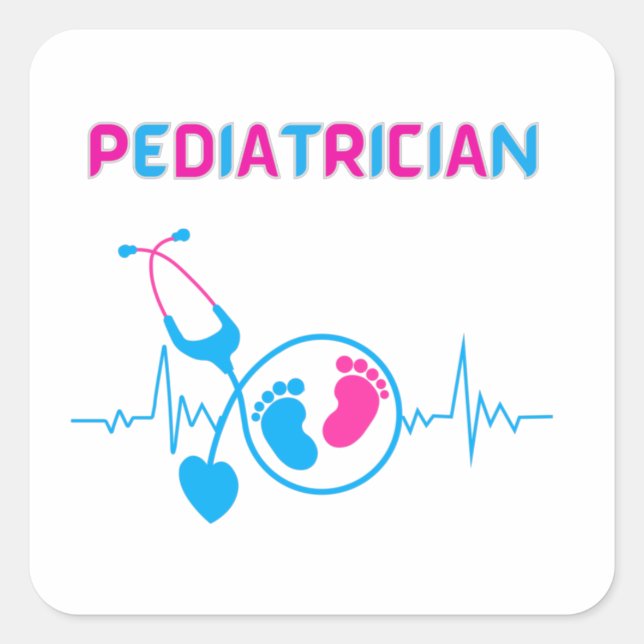 Paediatrician, paediatrician doctor, child doctor, square sticker (Front)