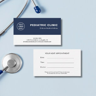 Paediatrician Paediatrics Clinic Logo Appointment Card