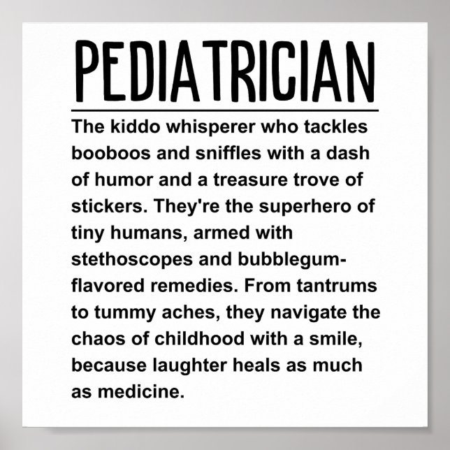 Paediatrician  poster (Front)