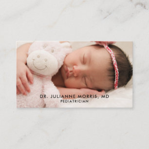 Paediatrician Sleeping Baby Photo Business Card