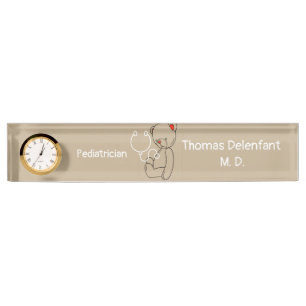Paediatrician -  teddy  - stethoscope desk name pl nameplate