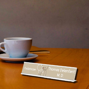 Paediatrician -  teddy  - stethoscope   desk name plate
