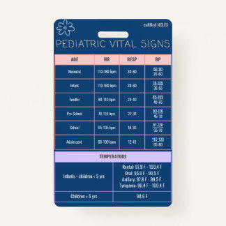 Paediatrics Badge Quick Reference ID Badge