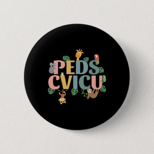 Paediatrics Cardiac Icu Nurse Safari Animals Peds 6 Cm Round Badge