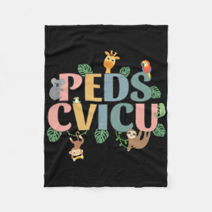 Paediatrics Cardiac Icu Nurse Safari Animals Peds Fleece Blanket