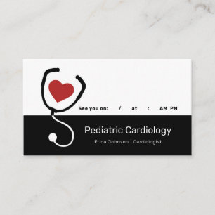 Paediatrics Cardiologist Heart With Stethoscope Appointment Card