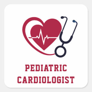 Paediatrics Cardiologist Little Hearts Big Care Square Sticker