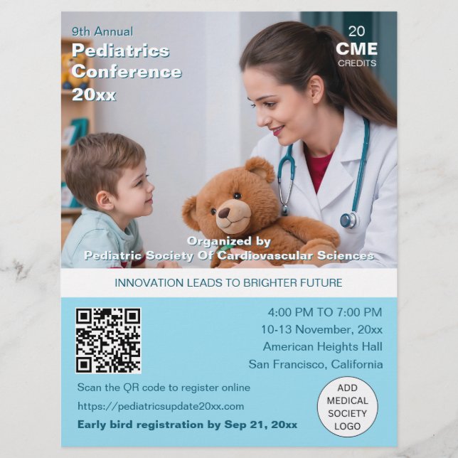 Paediatrics Childcare Physician Medical Conference Flyer (Front)