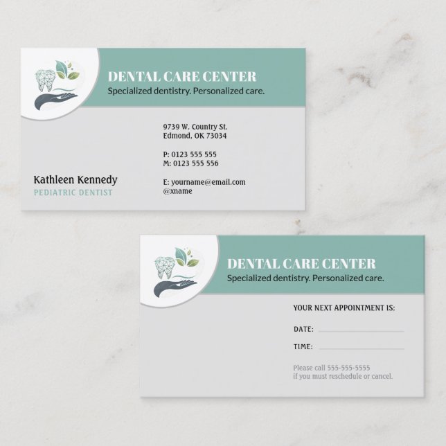 Paediatrics Dentist | Dental Practice Appointment Card (Front/Back)