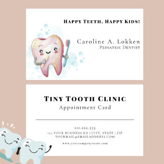 Paediatrics Dentist Dentistry Kids Appointment Car Business Card