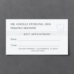 Paediatrics Dentistry Dentist Tooth Appointment Ca Card