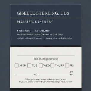 Paediatrics Dentistry Office Appointment Reminder Card