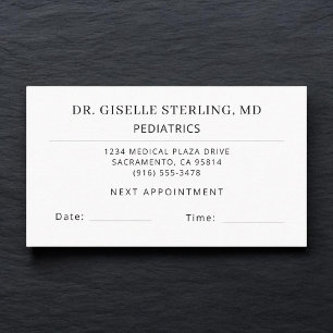 Paediatrics Doctor Office Appointment Card