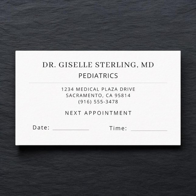 Paediatrics Doctor Office Appointment Card (Creator Uploaded)