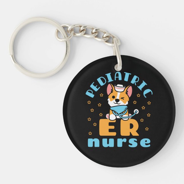 Paediatrics ER Nurse Peds Nursing Key Ring (Front)