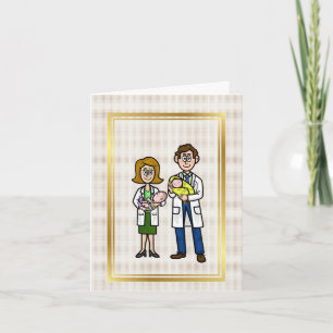 Paediatrics Male Female Doctors with Babies Card