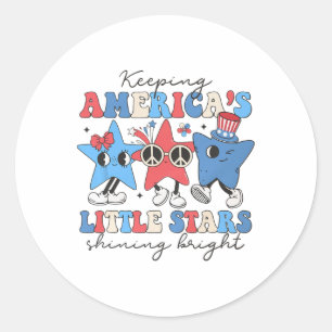 Paediatrics Nurse 4th Of July Little Stars Shining Classic Round Sticker