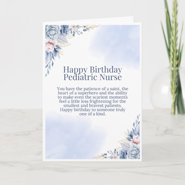 Paediatrics Nurse Birthday Card (Front)