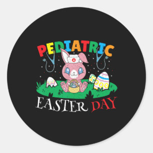 Paediatrics Nurse Bunny Easter Day Classic Round Sticker