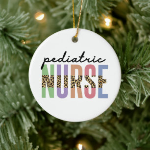 Paediatrics Nurse Cheetah print Ceramic Ornament