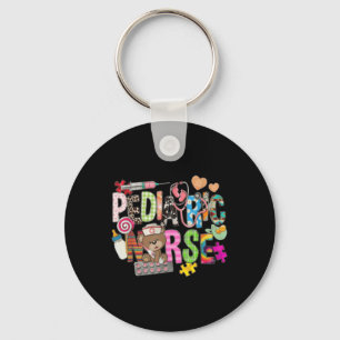 Paediatrics Nurse Cute Colourful Bear Funny Paedia Key Ring